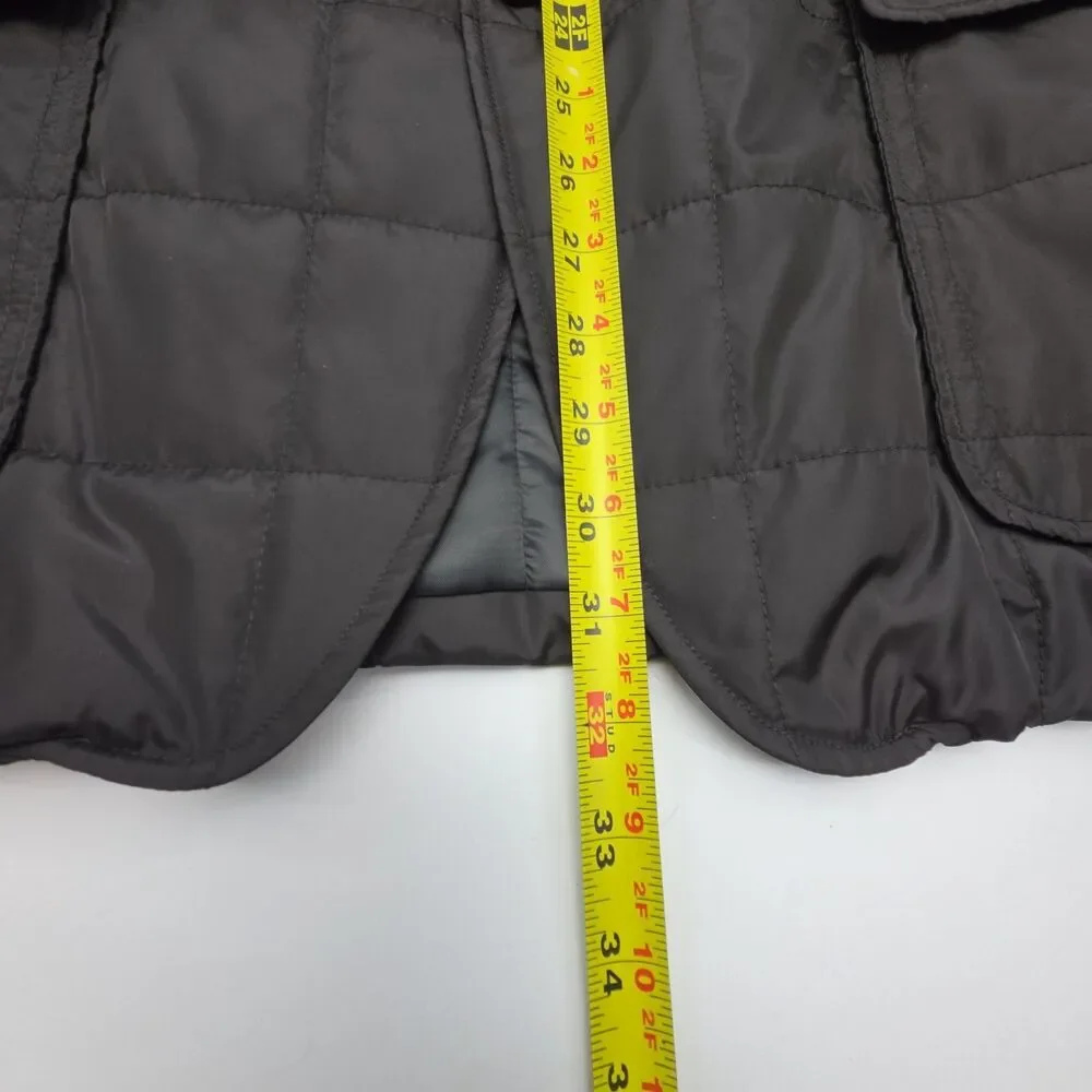 Chaps Coat Jacket Men Sz 44R Quilted Black Brown Coat Corduroy Collar NEW
